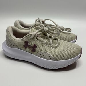 Under Armour Women’s Charged Surge 4 Running Shoes Size 6 Cream White Pink